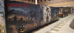 Graffiti Mural Laberinto Halloween Bruja Calabazas Bilbao 300x100000
